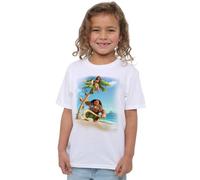 Disney Girl's Moana Poster Girls T-Shirt, White, 3-4 Jahre