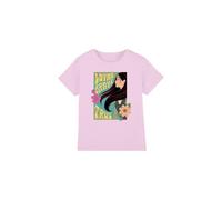 Disney Girl's Mulan Loyal Brave True Profile Girls T-Shirt, Pink, 5-6 Jahre