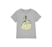 Disney Girl's Princess and The Frog Be You. It's Beautiful with Tiana Girls T-Shirt, Athletic Heather, 7-8 Jahre