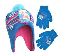 Disney Girls' Toddler Frozen Elsa Beanie Hat and Mittens