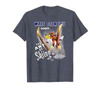 Disney Goofy The Art of Skiing Retro Vintage Classic T-Shirt, Herren, Blau Meliert, 3XL