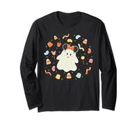 Disney Halloween Minnie Mouse Ears Cute Ghost Candy Treats Langarmshirt