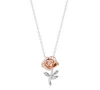 Disney Halskette aus 925er-Sterlingsilber mit Rosen-Motiv "Die Schöne und das Biest"