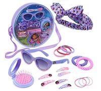 Disney Handtasche Mädchen Set, Coole Tasche Kinder mit UV400 Sonnenbrille, Haargummis Haarspangen Haarschmuck, Geschenke Für Mädchen (Lila/Rosa Encanto)