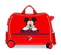 Disney Happy Mickey Kinder-Koffer Rot 50x38x20 cms Hartschalen ABS Kombinationsschloss 3,1Kgs 4 Räder Handgepäck