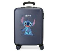 Joumma Disney Happy Stitch Kabinenkoffer, Blau, 38 x 55 x 20 cm, starr, ABS, Seitenkombinationsverschluss, 35 l, 2 kg, 4 Doppelrollen, Handgepäck, blau, Kabinenkoffer
