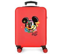 Disney Have a Good Time Mickey Street Spray Cabin-Koffer, Rot, 38 x 55 x 20 cm, starres ABS, seitliches Zahlenschloss, 35 l, 2 kg, 4 Doppelrollen, Handgepäck