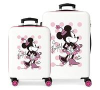 Disney Have A Good Time Minnie So schönes Kofferset Pink 55/65 cm Starres ABS Seitliches Zahlenschloss 56L 6 kg 4 Doppelrollen Handgepäck