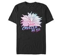 Disney Herren Bösewichte Crazy Cruella T-shirt, Schwarz, M