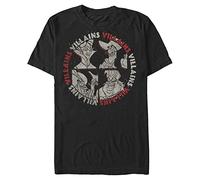 Disney Herren Bösewichte Schurkengruppe T-shirt, Schwarz, XXL