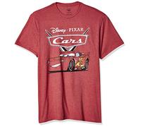 Disney Herren Cars Lightning McQueen T-Shirt, Rot meliert, X-Groß