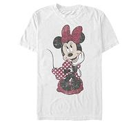 Disney Herren Klassischer Mickey Polka Dot Minnie T-shirt, Weiß, S