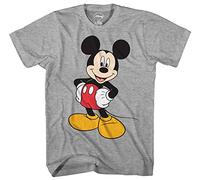 Disney Herren Klassisches Mickey Mouse Voller Größe, Kurzärmelig T-Shirt, Meliert, Grau, Klein