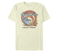 Disney Herren Lilo & Stitch Stitch Kauai T-shirt, Crème, S