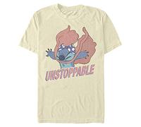 Disney Herren Lilo & Stitch Unstoppable Stitch T-shirt, Crème, S
