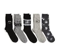 Disney Herren Nightmare Before Christmas Herren 5er-Pack Crew Socken, Schwarz Grau Multi, 10-13