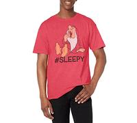 Disney Herren Snow White and Seven Dwarfs Hashtag Sleepy Graphic T-Shirt, Red Heather, 3XL