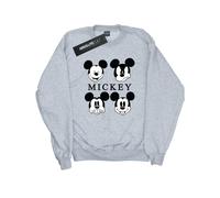 Disney Herren Vier Köpfe Mickey Mouse Baumwoll-Sweatshirt (Sport grau) S