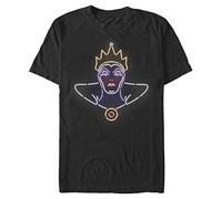Disney Herren Villains Neonfarbenes T-shirt der Bösen Königin, Schwarz, S