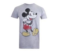 Disney Herren Vintage Mickey T-Shirt, Grau (Sports Grey), M