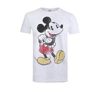 Disney Herren Vintage Mickey T-Shirt, Weiß (Weiß Weiß), M