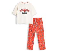 Disney High School Musical Damen-Pyjama-Set mit kurzen Ärmeln und Langen Beinen in Rot | East High Wildcats Varsity Basketball-Aufdruck | Loungewear & Nachtwäsche Merch