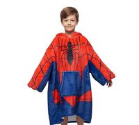 Disney Home Spiderman- Übergroße Hoodie Sweatshirt Decke mit Kapuze für Junge Kinder- Spiderman Oversized Sherpa Fleece Kapuzenpullover- 60x80 cm