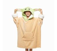 Disney Home Star Wars- Übergroße Hoodie Sweatshirt Decke mit Kapuze für Junge und Mädche Kinder- Yoda Oversized Sherpa Fleece Kapuzenpullover- 60x80 cm
