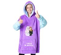 Disney Hoodie Decke Mädchen, Kuscheldecke mit Ärmeln, Fleece Kapuzenpullover, Hoodie Mädchen Geschenke (Lila Eiskönigin)
