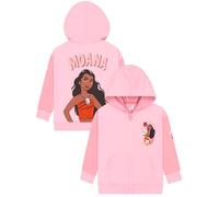 Disney Hoodie Mädchen, Moana Zip Hoodie Kinder, Prinzessin Mädchen Kleidung Mit Reißverschluss, Rosa 128