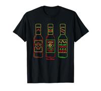 Disney Hot Ones Donald Duck Sauces Lineup Retro Neon Outline T-Shirt