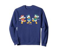 Disney Huey Dewey & Louie Retro Character Pose Trip Matching Sweatshirt, Unisex für Erwachsene, Marineblau, L