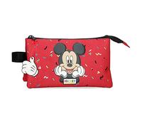 Disney It´s a Mickey Thing Federmäppchen mit drei Fächern, Rot, 22 x 12 x 5 cm, Polyester
