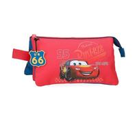 Disney Joumma Bags, Cars RD Trip, Federmäppchen für die Schule, Kulturbeutel für Kinder, aus Polyester., rot, Dreifaches Federmäpp