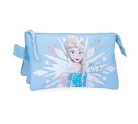 Joumma Disney Frozen Magic Ice Federmäppchen, dreifach, Blau, 22 x 12 x 5 cm, Polyester von Joumma Bags, blau, Dreifaches Federmäppchen