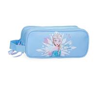 Joumma Disney Frozen Magic Ice Federmäppchen, dreifach, Blau, 22 x 10 x 9 cm, Polyester von Joumma Bags, blau, Dreifaches Federmäppchen