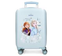Disney Joumma Bags, Frozen Believe in The Journey, Kabinenkoffer, Kinderkoffer, aus ABS, Vier multidirektionale Doppelrollen, seitlicher Kombinationsverschluss., blau, Kabinenkoffer