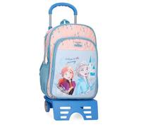 Disney Joumma Bags, Frozen Believe in The Journey, Kinderrucksack, Schulrucksack, aus Polyester, breite und verstellbare Träger, mehrere Taschen und Fächer., blau, Rucksack + Trolley