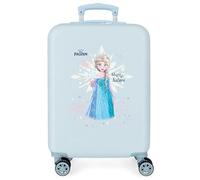 Disney Joumma Bags Frozen Magic Ice Kinderkoffer, aus ABS, einem robusten und leichten Material, Vier multidirektionale Doppelrollen, seitlicher Kombinationsverschluss für sicheres Reisen, blau, 55 x