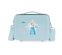 Disney Joumma Bags Frozen Magic Ice Kinderkoffer, aus ABS, einem robusten und leichten Material, Vier multidirektionale Doppelrollen, seitlicher Kombinationsverschluss für sicheres Reisen, blau,