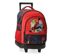 Joumma Marvel Spiderman Urban Rucksack, kompakt, 2 Räder, Rot, 32 x 45 x 21 cm, Polyester, 30,24 l, rot, Kompakter Rucksack mit 2 Rädern