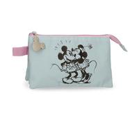 Disney Joumma Bags Mickey & Minnie Kisses Schulmäppchen, Federmäppchen für Kinder, Organisieren und Transportieren von Stiften und Stiften., blau, Dreifaches Federmäpp
