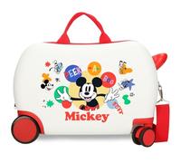Joumma Disney Micky Peek a Boo Kinderkoffer, weiß, 45 x 31 x 20 cm, Harter ABS-Kunststoff, 24,6 l, 1,8 kg, 4 Räder, Handgepäck, Handgepäck, weiß, Kinderkoffer