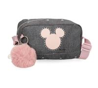 Joumma Disney Micky Studs Umhängetasche klein, schwarz, 19,5 x 11,5 x 7,5 cm, Polyester, Schwarz, Kleine Umhängetasche