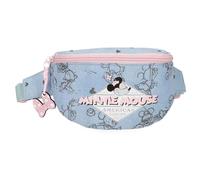 Disney Joumma Bags Minnie American Darling Federmäppchen, Umhängetaschen, blau und rosa, Perfekt zum Organisieren und Tragen von Bleistiften und Stiften, mehrere Fächer.