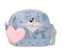 Disney Joumma Bags Minnie American Darling Federmäppchen, Umhängetaschen, blau und rosa, Perfekt zum Organisieren und Tragen von Bleistiften und Stiften, mehrere Fächer.