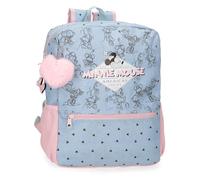 Disney Joumma Bags Minnie American Darling Kinderrucksack, blau und rosa, Aus Polyester, Verstellbare Schultergurte für bequemes Tragen, Mehrere Fächer, Mit rosa Pompon-Schlüsselanhänger