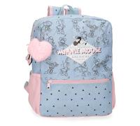Disney Joumma Bags Minnie American Darling Kinderrucksack, blau und rosa, Aus Polyester, Verstellbare Schultergurte für bequemes Tragen, Mehrere Fächer, Mit rosa Pompon-Schlüsselanhänger