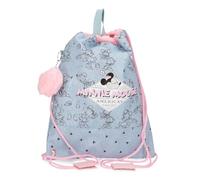 Disney Joumma Bags Minnie American Darling Kinderrucksack, blau und rosa, Aus Polyester, Verstellbare Schultergurte für bequemes Tragen, Mehrere Fächer, Mit rosa Pompon-Schlüsselanhänger