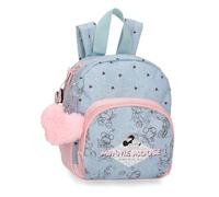Disney Joumma Bags Minnie American Darling Kinderrucksack, blau und rosa, Aus Polyester, Verstellbare Schultergurte für bequemes Tragen, Mehrere Fächer, Mit rosa Pompon-Schlüsselanhänger